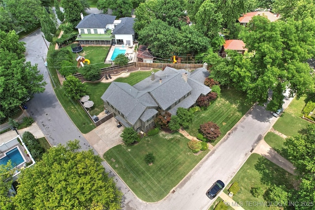 1111 E 24th Pl, Tulsa, OK 74114 - aerial view of property's location featuring a pool area