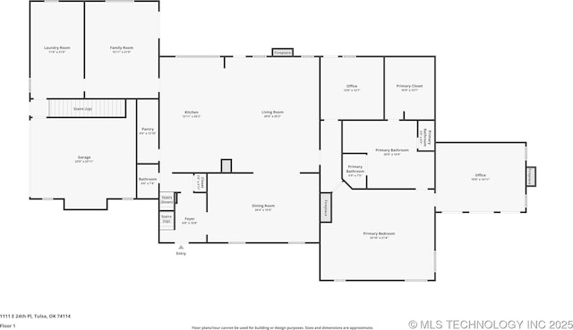 1111 E 24th Pl, Tulsa, OK 74114 - view of room layout