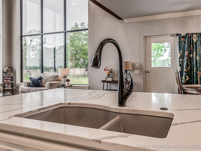 20853 S 81st Ave W, Mounds, OK 74047 - kitchen view of crown molding and light stone countertops