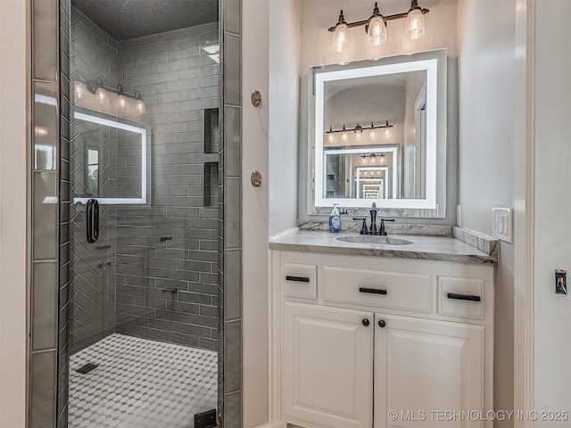 20853 S 81st Ave W, Mounds, OK 74047 - bathroom featuring a shower stall and vanity