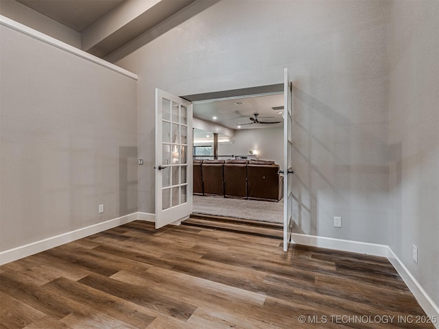 20853 S 81st Ave W, Mounds, OK 74047 - unfurnished room with french doors and wood finished floors