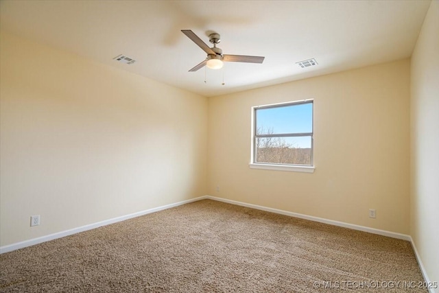 16511 S 4230th Rd, Claremore, OK 74017 - carpeted spare room featuring ceiling fan and baseboards