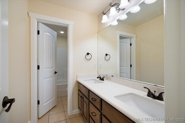 16511 S 4230th Rd, Claremore, OK 74017 - full bathroom featuring double vanity and tile patterned floors