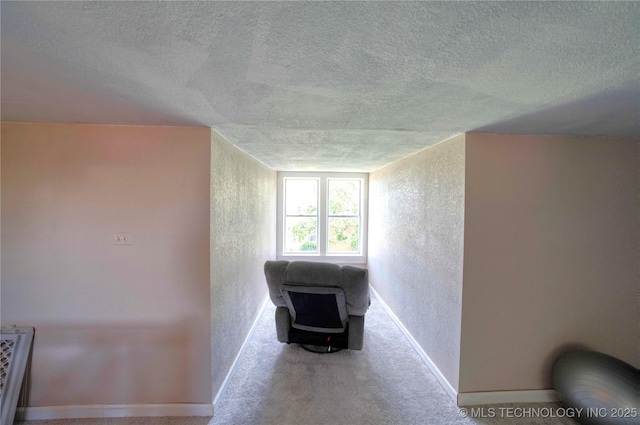 919 S 2nd St, Mcalester, OK 74501 - hallway with a textured wall, a textured ceiling, and carpet floors