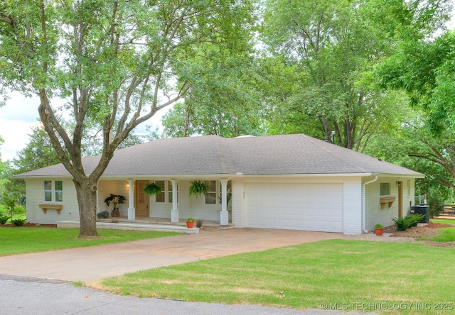 11702 S 75th E Ave, Bixby, OK 74008 - single story home featuring an attached garage, covered porch, a front yard, concrete driveway, and a shingled roof