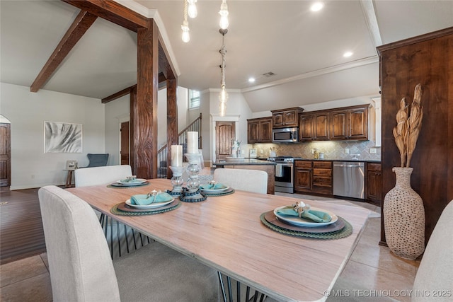 7180 E 179th St S, Bixby, OK 74008 - dining room featuring recessed lighting and ornamental molding