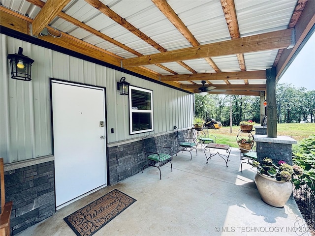 416602 E 1065, Checotah, OK 74426 - view of patio with ceiling fan