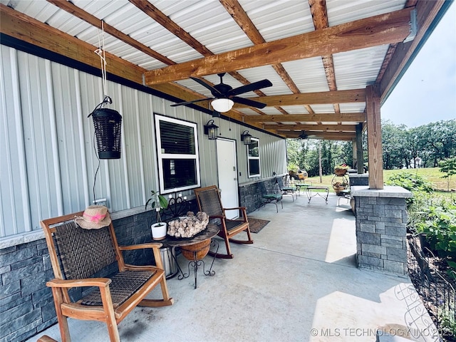 416602 E 1065, Checotah, OK 74426 - view of patio with a ceiling fan