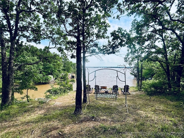 416602 E 1065, Checotah, OK 74426 - view of yard featuring a water view
