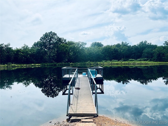 416602 E 1065, Checotah, OK 74426 - dock featuring a water view and a wooded view
