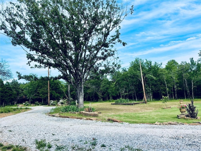 416602 E 1065, Checotah, OK 74426 - view of dirt / gravel road with a forest view