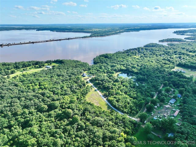 416602 E 1065, Checotah, OK 74426 - aerial view of property and surrounding area with a large body of water