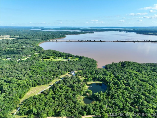 416602 E 1065, Checotah, OK 74426 - aerial view of property's location with a heavily wooded area and a large body of water