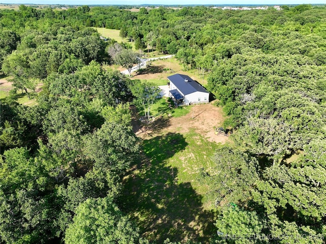 416602 E 1065, Checotah, OK 74426 - view from above of property with a heavily wooded area