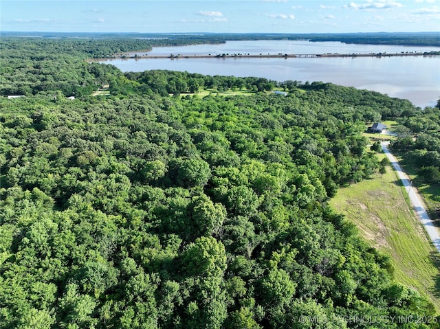 416602 E 1065, Checotah, OK 74426 - aerial view of property and surrounding area featuring a nearby body of water