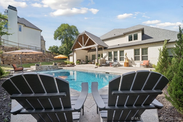 6140 E 140th St S, Bixby, OK 74008 - view of pool featuring a patio area and a pool with connected hot tub
