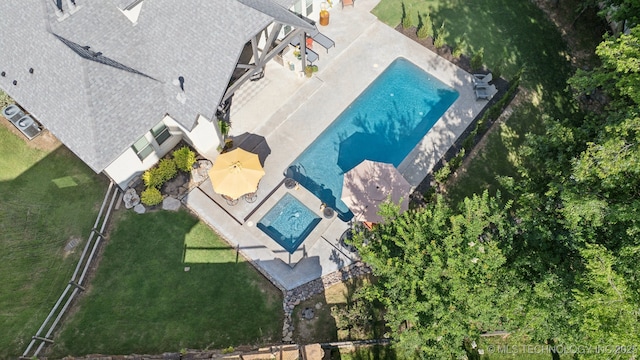 6140 E 140th St S, Bixby, OK 74008 - view from above of property featuring a pool area