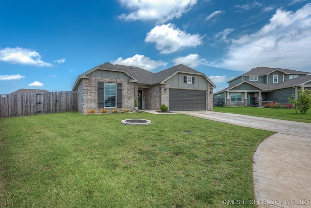13009 E 124th Ct, Collinsville, OK 74021 - craftsman inspired home featuring board and batten siding, driveway, brick siding, and an attached garage