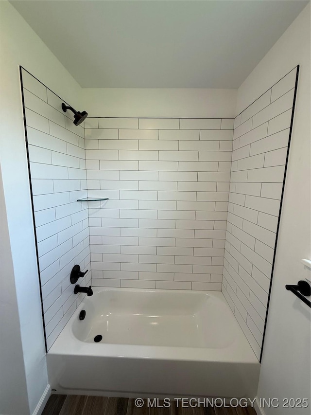 8940 E 161st Pl S, Bixby, OK 74008 - bathroom featuring wood finished floors and shower / bath combination