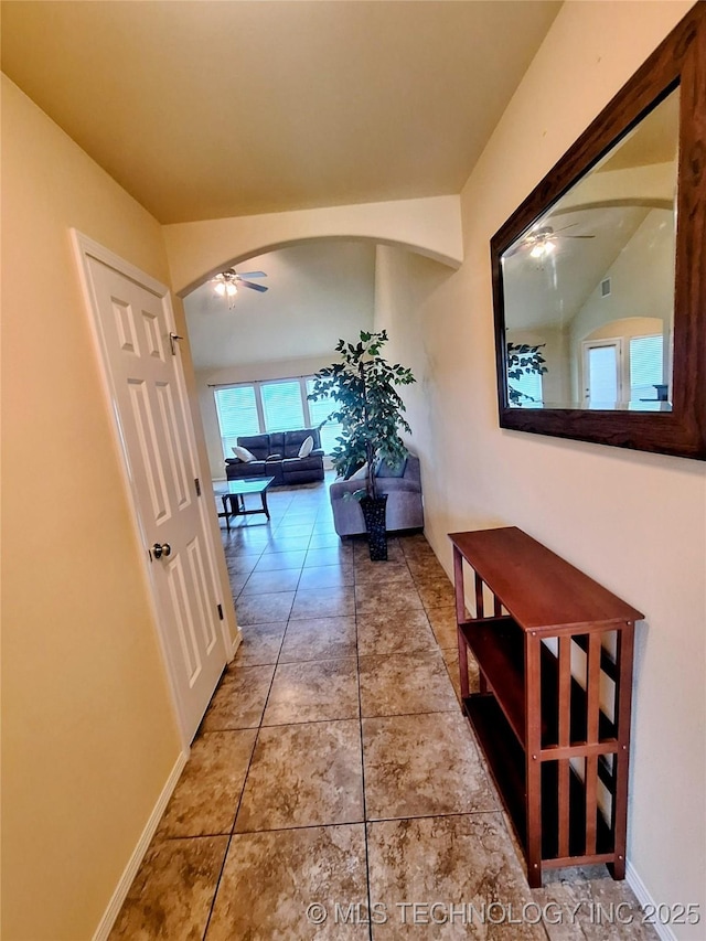 18328 E 42nd St, Tulsa, OK 74134 - hall featuring arched walkways and tile patterned floors