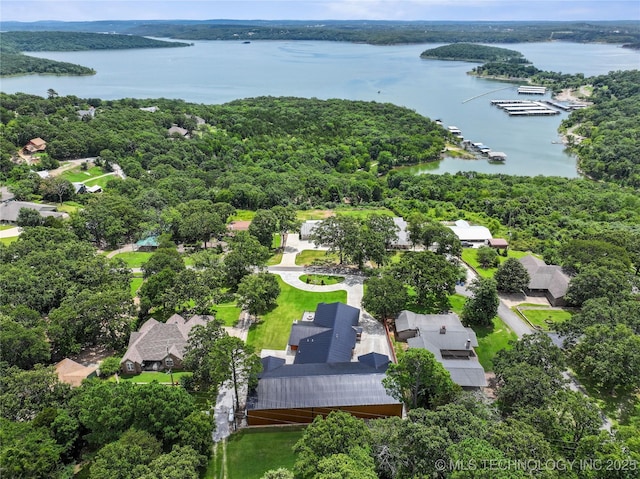 96164 S Strayhorn Heights Rd, Gore, OK 74435 - aerial view of residential area with a large body of water