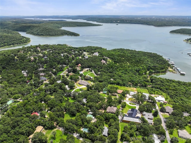 96164 S Strayhorn Heights Rd, Gore, OK 74435 - drone / aerial view of a large body of water and a heavily wooded area