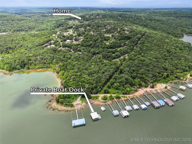 96164 S Strayhorn Heights Rd, Gore, OK 74435 - drone / aerial view of a forest and a nearby body of water