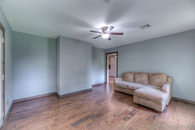17542 W 1st St S, Sand Springs, OK 74063 - living room with a ceiling fan and wood finished floors