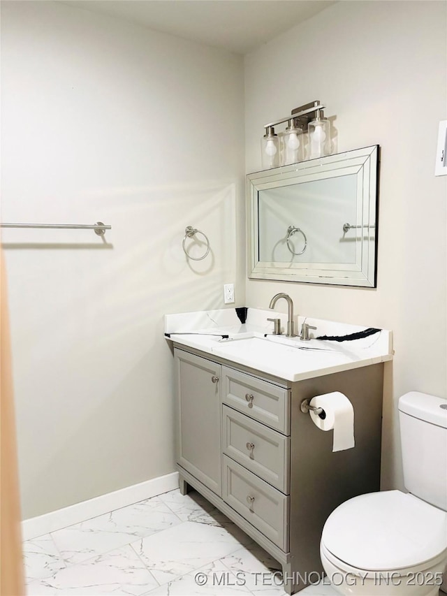 3622 S 82nd E Ave, Tulsa, OK 74145 - half bath featuring marble look tile flooring and vanity