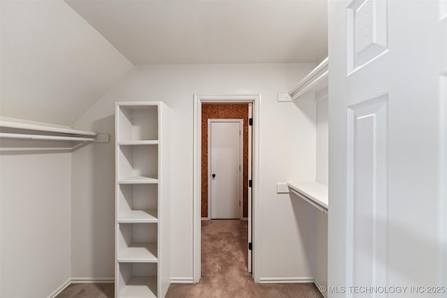 10295 E Rose Glen Dr, Claremore, OK 74019 - walk in closet featuring vaulted ceiling and carpet
