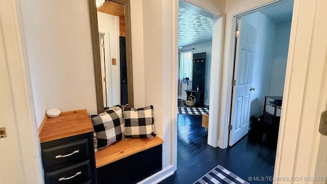 102 N Ash Ave, Tahlequah, OK 74464 - hall featuring dark wood-type flooring