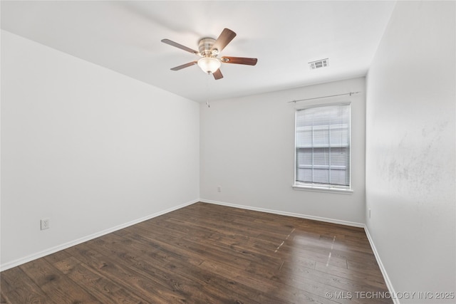 2105 W D Ct, Jenks, OK 74037 - spare room featuring ceiling fan and dark wood-type flooring