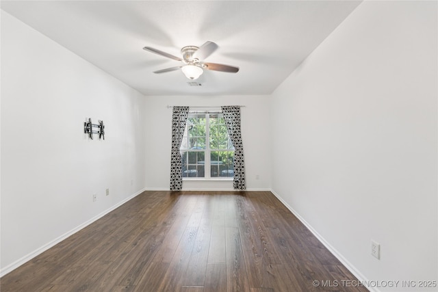 2105 W D Ct, Jenks, OK 74037 - unfurnished room with a ceiling fan and dark wood finished floors