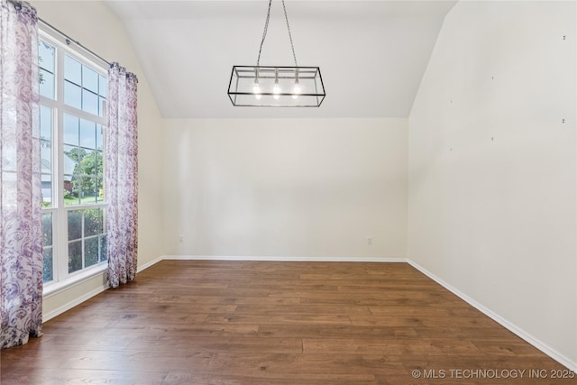 2105 W D Ct, Jenks, OK 74037 - unfurnished dining area with lofted ceiling and wood finished floors