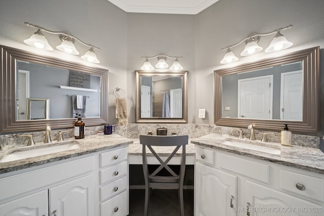 701 E 119th St, Jenks, OK 74037 - full bathroom with two vanities and crown molding