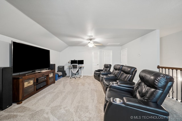 701 E 119th St, Jenks, OK 74037 - carpeted living area with a ceiling fan, an office area, and lofted ceiling