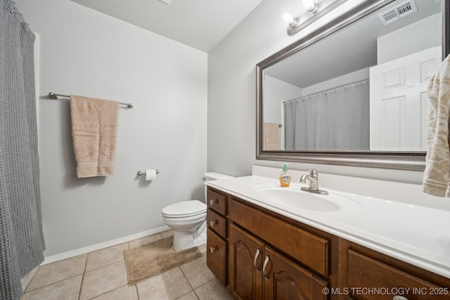 701 E 119th St, Jenks, OK 74037 - full bathroom featuring vanity, tile patterned floors, and a shower with curtain