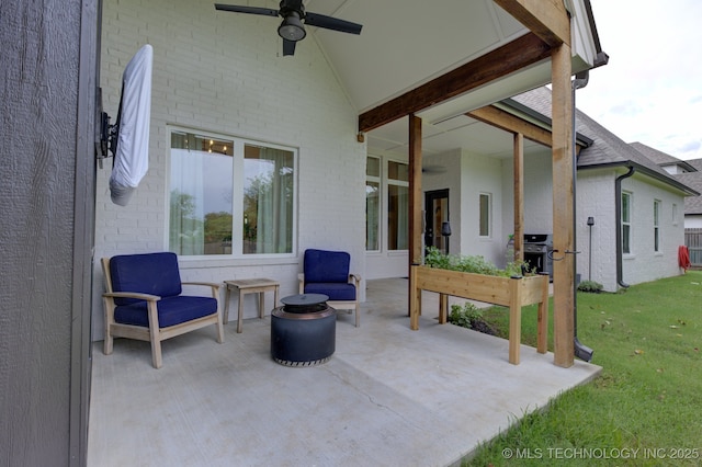 6684 E 128th St S, Bixby, OK 74008 - view of patio with ceiling fan and a grill
