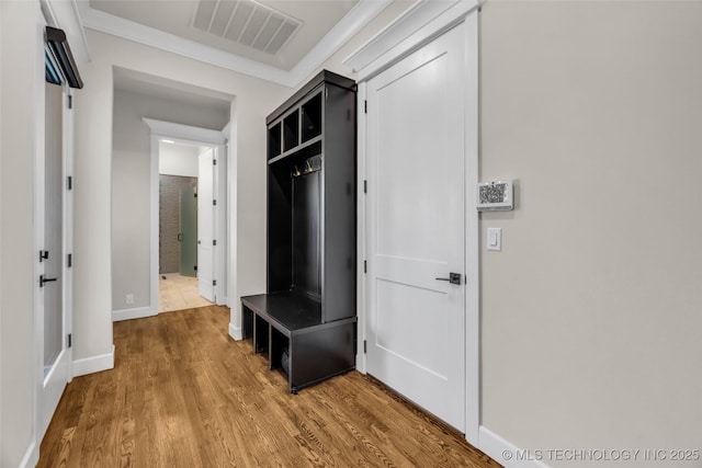 17076 S 31st E Ave, Mounds, OK 74047 - mudroom with wood finished floors and ornamental molding