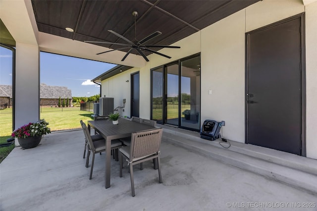 17076 S 31st E Ave, Mounds, OK 74047 - view of patio with a ceiling fan and outdoor dining area