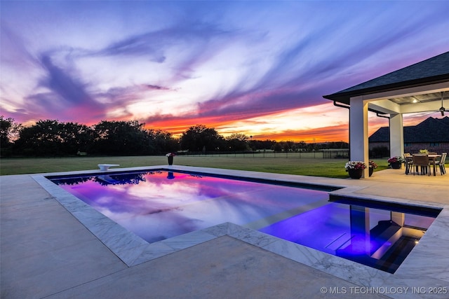 17076 S 31st E Ave, Mounds, OK 74047 - view of pool featuring a lawn, a pool with connected hot tub, and a patio