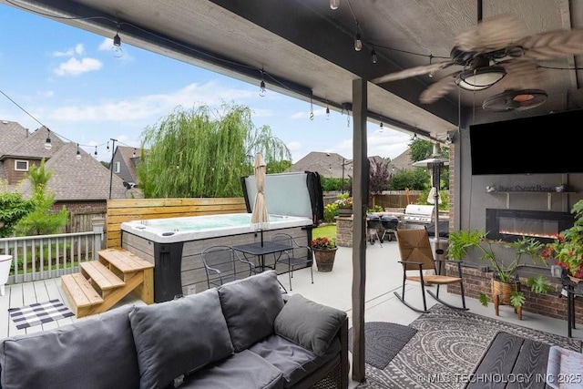 2610 E 139th St S, Jenks, OK 74008 - view of patio / terrace featuring a ceiling fan and an outdoor hangout area