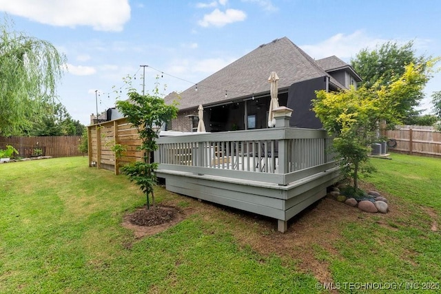2610 E 139th St S, Jenks, OK 74008 - back of property with a deck and roof with shingles