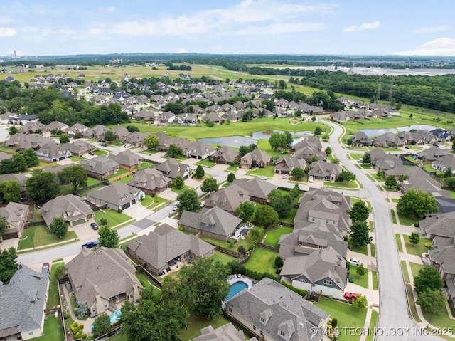2610 E 139th St S, Jenks, OK 74008 - aerial perspective of suburban area with a large body of water