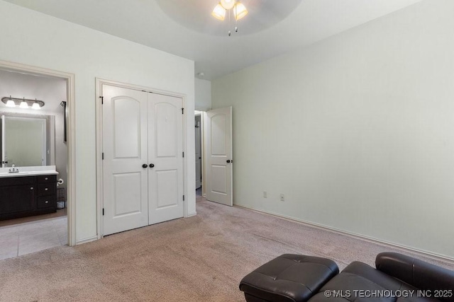 2610 E 139th St S, Jenks, OK 74008 - bedroom with light colored carpet, a closet, and ensuite bathroom