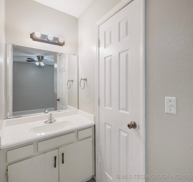 208 183rd E Ave, Tulsa, OK 74108 - bathroom with vanity and ceiling fan