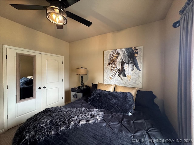 21902 W 13th St S, Sand Springs, OK 74063 - bedroom with ceiling fan, carpet floors, and a closet