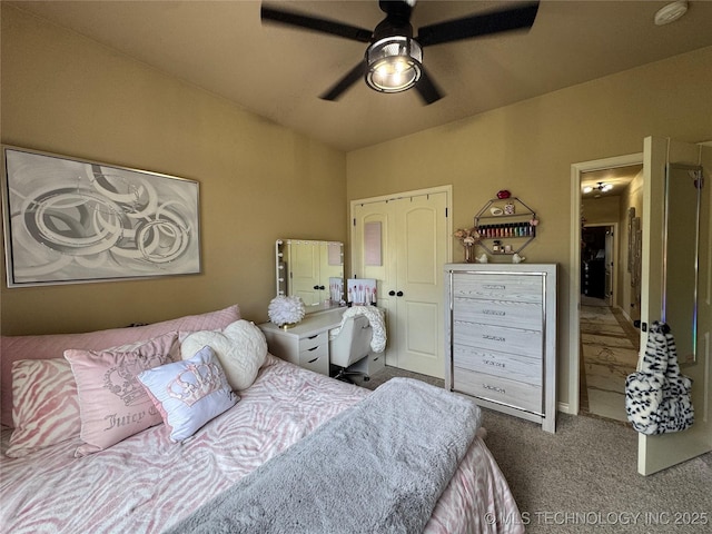 21902 W 13th St S, Sand Springs, OK 74063 - bedroom with carpet flooring and a ceiling fan