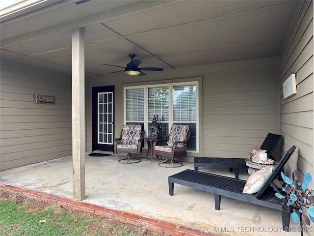 21902 W 13th St S, Sand Springs, OK 74063 - view of patio / terrace with a ceiling fan