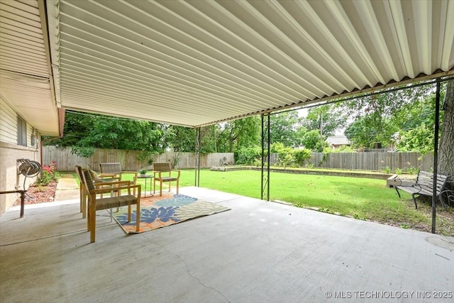 3948 S 93rd E Ave, Tulsa, OK 74145 - fenced backyard with a patio area